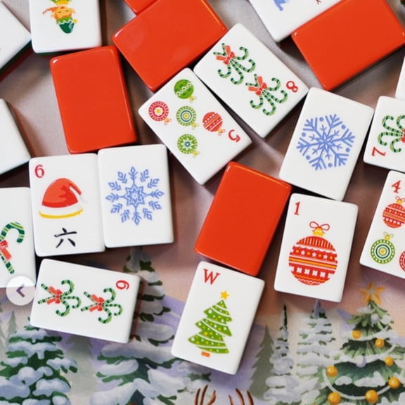 160 Pcs Christmas American Mahjong Set , Perfect for Home, Travel & Game Night Mah Jong Lovers