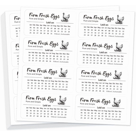 160 Pcs Egg Carton Label Farm Fresh Eggs Sticker Collected Date Writable PET Adhesive Egg Packaging Sticker for DIY Making