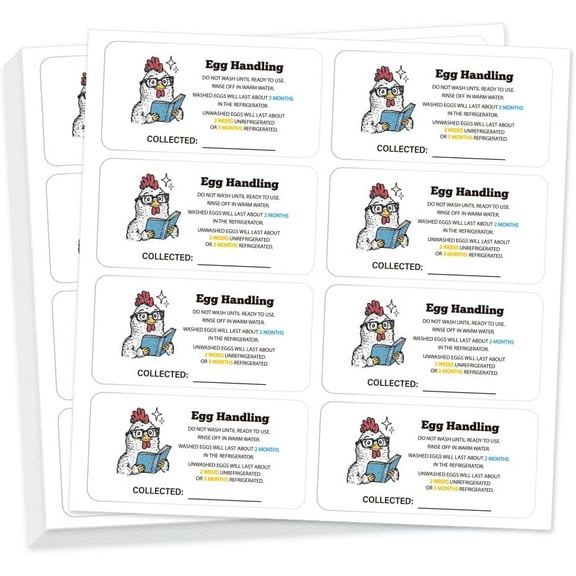 160 Pcs Egg Carton Labels Eggs Handling Stickers Farm Fresh Laid on Sticker PET Adhesive Egg Packaging Sticker