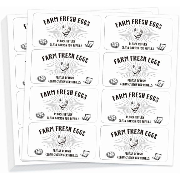 160 Pcs Egg Carton Labels Farm Fresh Eggs Stickers PET Adhesive Eggs Packaging Sticker Reminder Sticker for Returning Egg Carton for Box Container Farm Supplies 2x4 Inch for DIY
