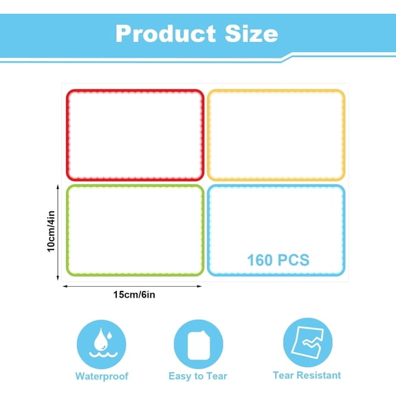 160 Pcs Labels for Storage Bins,6 X 4 Inch Storage Bin Labels Large Removable Labels Easy Peel Off for School Business Home$$Office