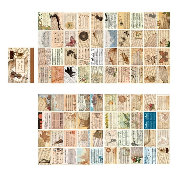 160 Pcs Mini Vintage Scrapbook Paper Journaling Scrapbooking Supplies for Bullet Journals Junk Journal Planners