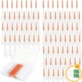 thumbnail image 1 of 160 Pcs Orange Dental Floss Picks and 100 Pcs Professional Toothpicks for Travel - Soft Silicone Braces Brush, Floss Sticks for Teeth, Disposable Interdental Brushes for Cleaning Teeth Health, 1 of 8
