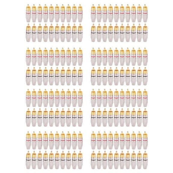 160 Pcs Plug Audio Video Locking Cable Connector Gold Plated