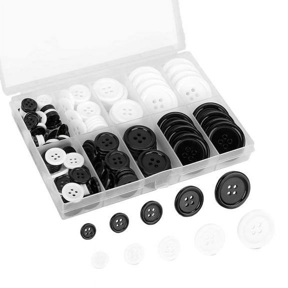 160 Pcs Sewing Buttons Kit Sewing Flatback Resin Button with Compartment Storage Box for Sewing DIY Craft Decoration