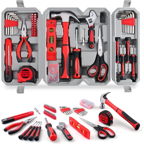 160-Piece All-Purpose Household Tool Kit in Delicate Toolbox, Suitable for Both Male and Female, Great for Common Home Repairs, House DIY Project, Garage, Office, Housewarming and Birthday Gift