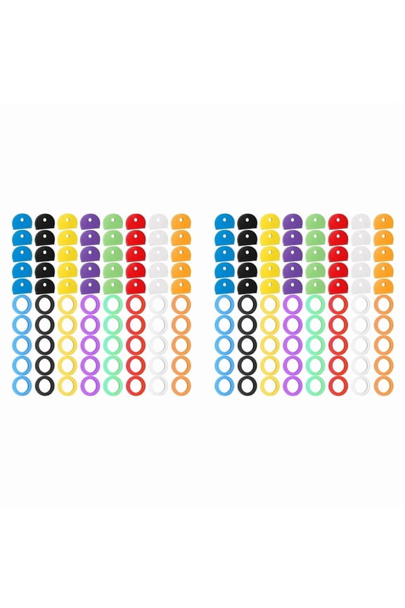 160 Pieces Key Color Covers Key Caps Tags Covers Set Key Identifier Rings Key Toppers for Keys Organization House Key