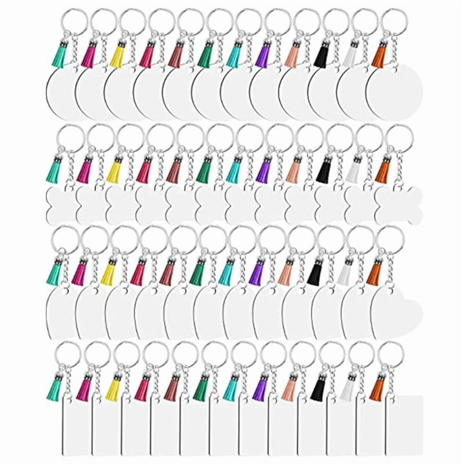 160 Pieces Sublimation Blank Products Batch Heat Press Transfer Double-sided Printing Keychain Blank Tassel for Key Ring