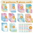 thumbnail image 1 of 160 Pieces Watercolor Stationary Paper Set 50 Lined Stationery Writing Papers 50 Matching Envelopes 60 Round Sticker Seals, 10 Cute Unique Design, 1 of 8