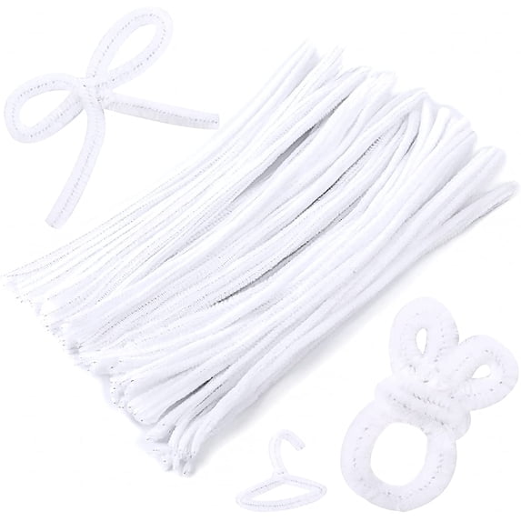 160 Pieces White Pipe Cleaners, Christmas Craft Pipe Cleaners, Pipe Cleaners Chenille Stem, Pipe Cleaners Bulk, Art Pipe Cleaners for Creative Home Decoration Supplies Arts and Crafts Project