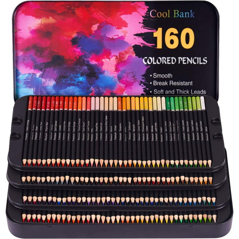 160 Professional Colored Pencils, Artist Pencils Set for Coloring Books,  Premium Artist Soft Series Lead with Vibrant Colors for Sketching, Shading  