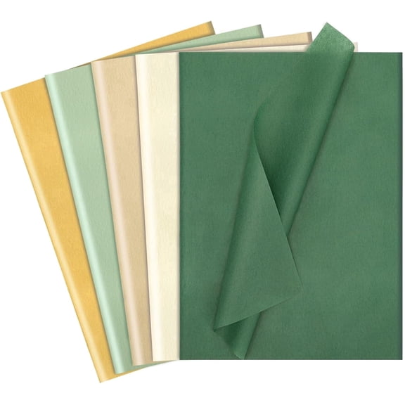 160 Sheets Green Tissue Paper for Gift Bags, Assorted Green Gold Gift Tissue Paper Bulk for Art Crafts Packaging Gifts Wrapping Christmas Baby Shower Wedding Birthday Decorations, 14x20 Inch
