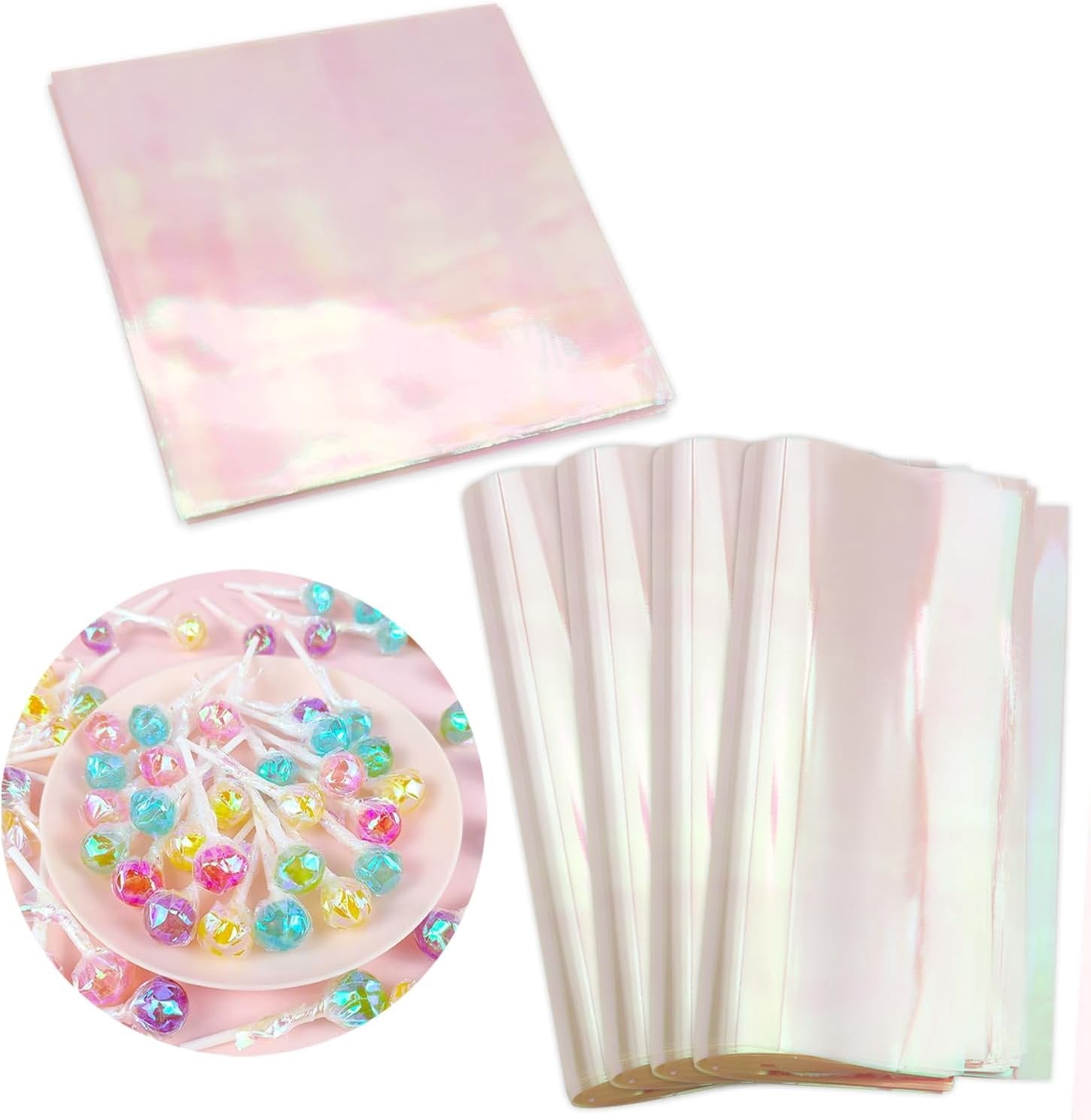 160 Sheets Rainbow Cellophane Sheets, 7.5x7.5 Inch Cellophane Wrap ...