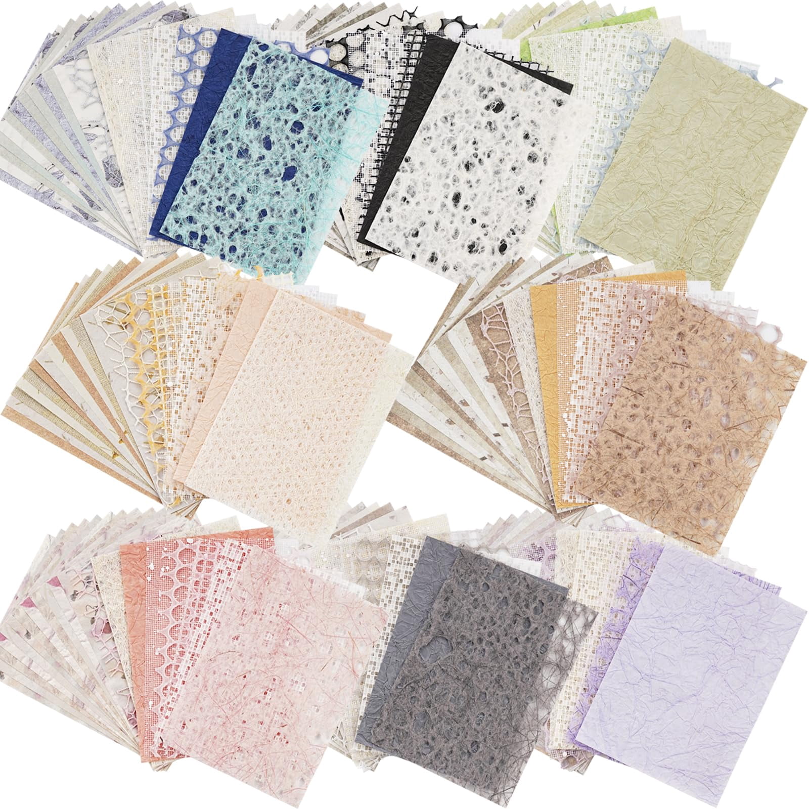 160 Sheets Textured Scrapbook AIF9 Paper and Mesh Assorted Set - 8 Pack ...