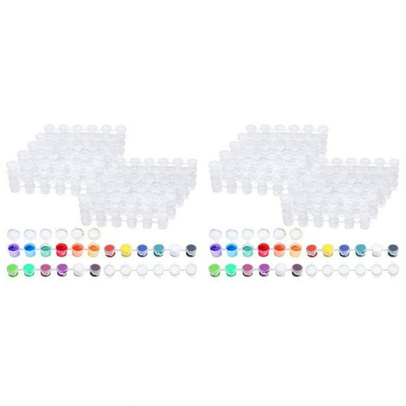 160 Strips 960 Pots Empty Paint Strips Paint Cup Pots Mini Paint Pots Clear Storage Containers for Paintings Art (3Ml)