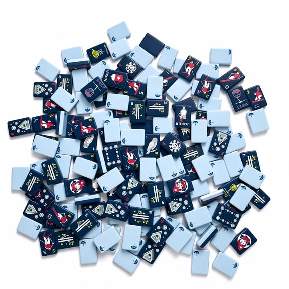 160 Tiles Luxury Ski Resort American Mahjong Set Double Layer Acrylic Mahjong 1.42 Inch Jumbo Size Portable Entertainment Ready
