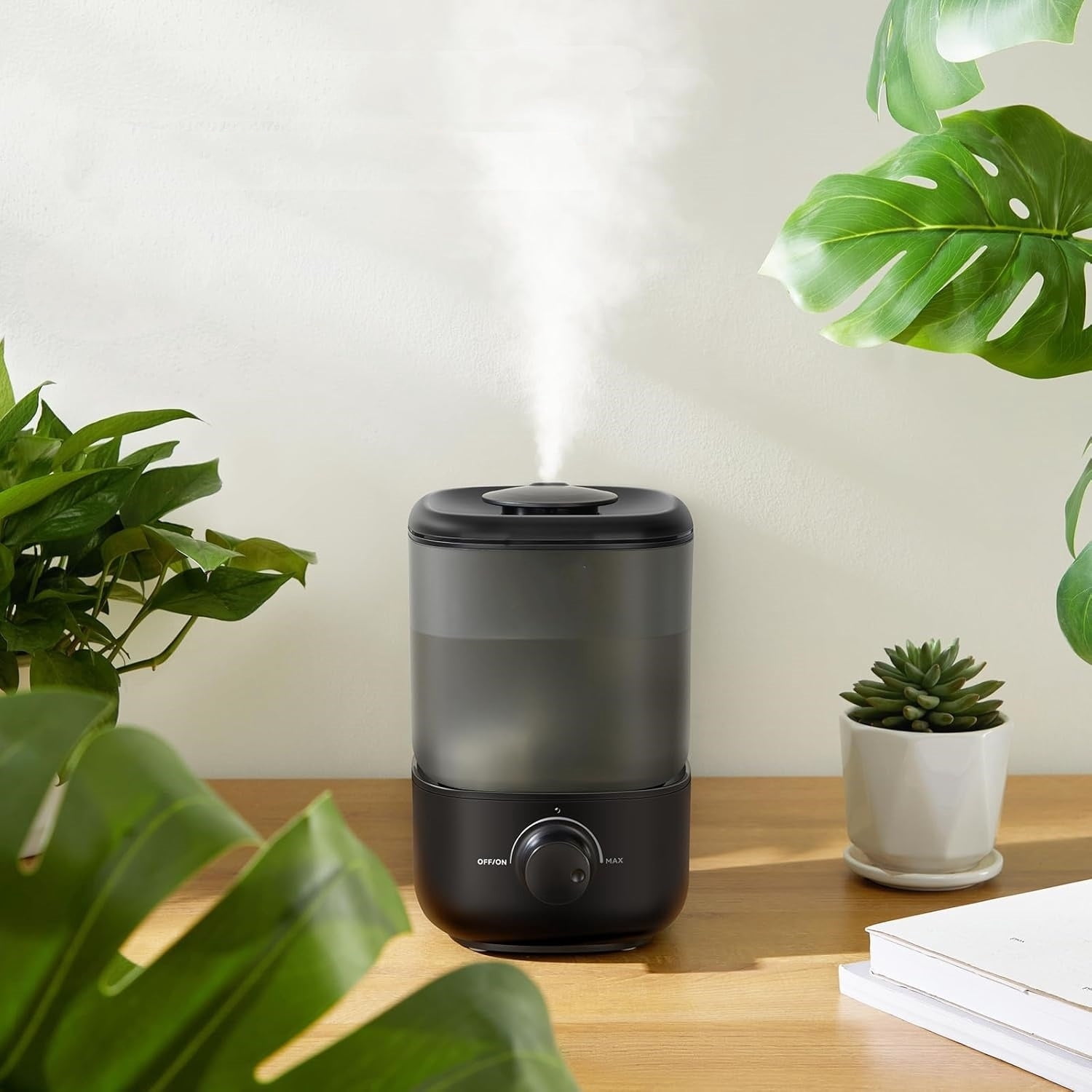 160 Top-Fill Ultrasonic Cool Mist Humidifier, Super Easy to Fill and Clean, Quiet Operation for Bedroom Home Baby & Plants, Auto Shut-off for Safety, 360° Rotating Nozzle, 2.5L, Black