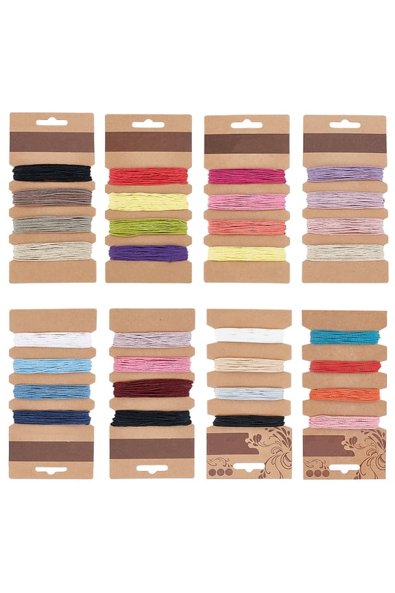 160 Yards 1mm Waxed Cotton Cord 32 Colors Waxed Beading Cord String Wax String for Bracelet Waxed Thread for Bracelets Macrame Beading Keychains