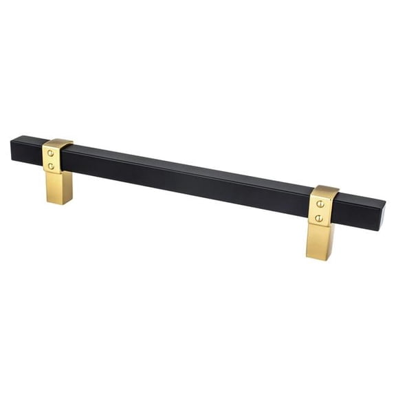 160 mm Center to Center Radial Reign Cabinet Posts Pull, Matte Black & Modern Brushed Gold