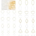thumbnail image 1 of 160 pcs 8 Shapes 2 Colors Brass Key Open Bezel Pendant Charm Blank Frame Hollow Pendants for UV Resin Crafts DIY Golden Silver, 1 of 8