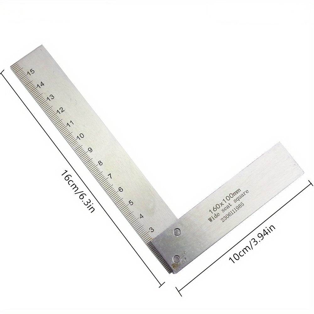 160 x 100mm Precision 90 Degree Right Angle Ruler, Hardened Steel ...