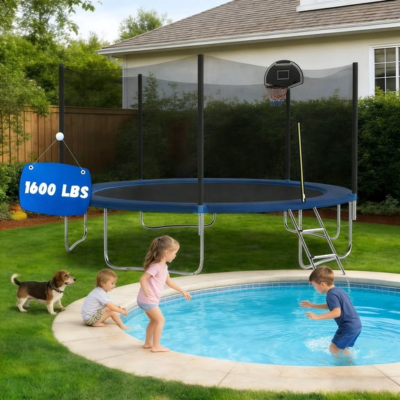 Shengchao Trade 1600 LBS 14FT Trampoline with Safety Enclosure Net