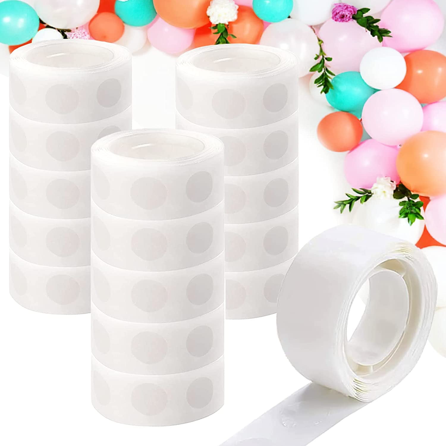 1600 Pcs Point Dots Balloon Glue Removable Adhesive Point Tape, 15 Rolls  Double Sided Dots Stickers for Craft Wedding Decoration