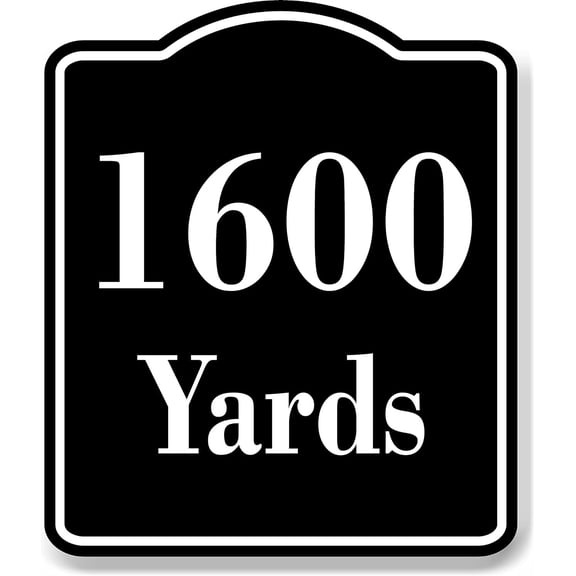 1600 Yards Distance Marker Running Race Marathon BLACK Aluminum Composite Sign, 8.5"x10"