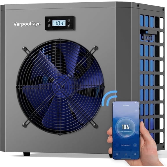 16000 BTU Electric Heat Pump Pool Heaters for Above Ground Pools WiFi Control 5000 Gallon Pool Heater 120v 60Hz