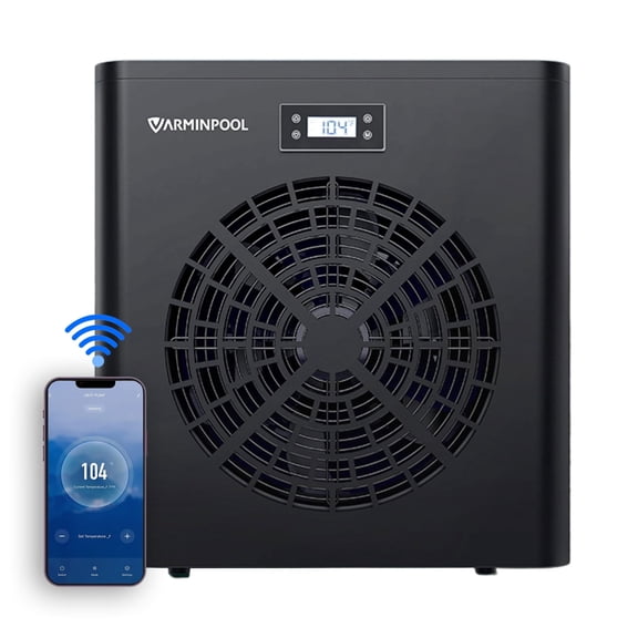 Varminpool Pool Heat Pump 16000 BTU 5400 Gallon Electric for Above Ground Pool with WiFi Control Timer Heating or Cooling