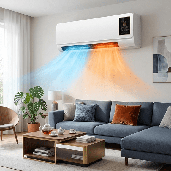 16000 BTU Wall-Mounted Air Conditioner, Smart Window Air Conditioner, Portable Coolings and Heating AC Unit wtih Remote Control, Easy Install Operates Quietly