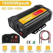 16000W Car Power Inverter DC 12V To AC 110V Pure Sine Wave Solar Converter LCD