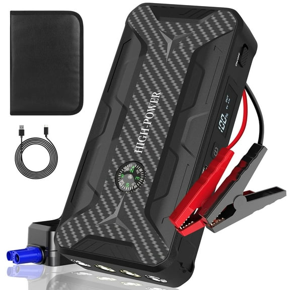 1600A Car Jump Starter - 99,800mAh Power Bank, Up to 6.0L Gas/3.0L Diesel, 12V Auto Booster with LED & Safety Protection
