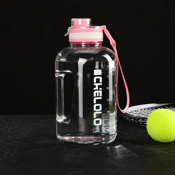 1600ML Water Bottle with Chug lid, BPA Free - Large Water Bottle with Motivational Time Marker and Handle Leak-proof Big Water Jug for Gym,Fitness,Outdoor Sports(Pink)