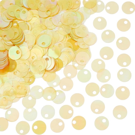 1600Pcs Large Sequins for Crafts Loose Sequin Flat Round Paillettes Bulk 19mm PVC Sequin Paillettes Embroidery Sequins Goldenrod Spangle