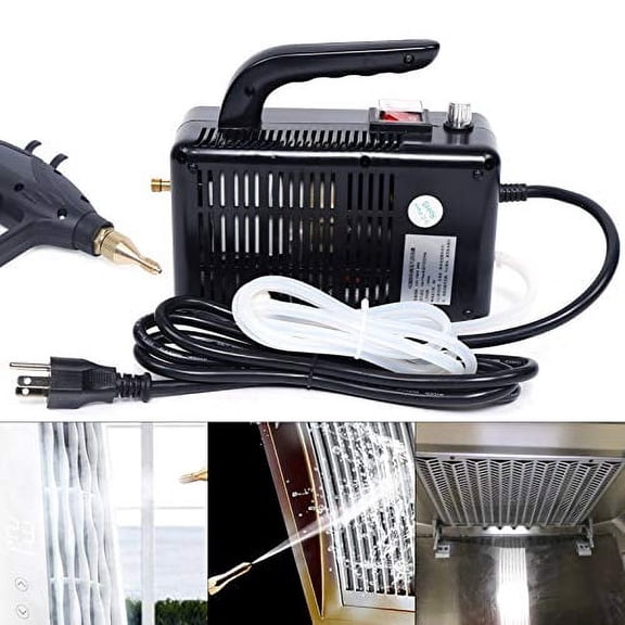 1600W 110V High Pressure Steam Cleaner Automatic Mobile Cleaning Machine with 39.3 inch Inlet Pipe for Home Cleaning, 100-200ml/min Water Consumption,7.4x3x4.7 inch (Black)