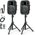 1600W 2Way Powered Speakers, Portable PA Speaker System with 2 Speaker