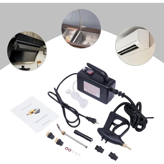 1600W Handheld Steamer High Pressure Steamer for Cleaning Car Detailing Portable Steam Cleaner for Home Use Kitchen Furniture Car Detailing (Black)