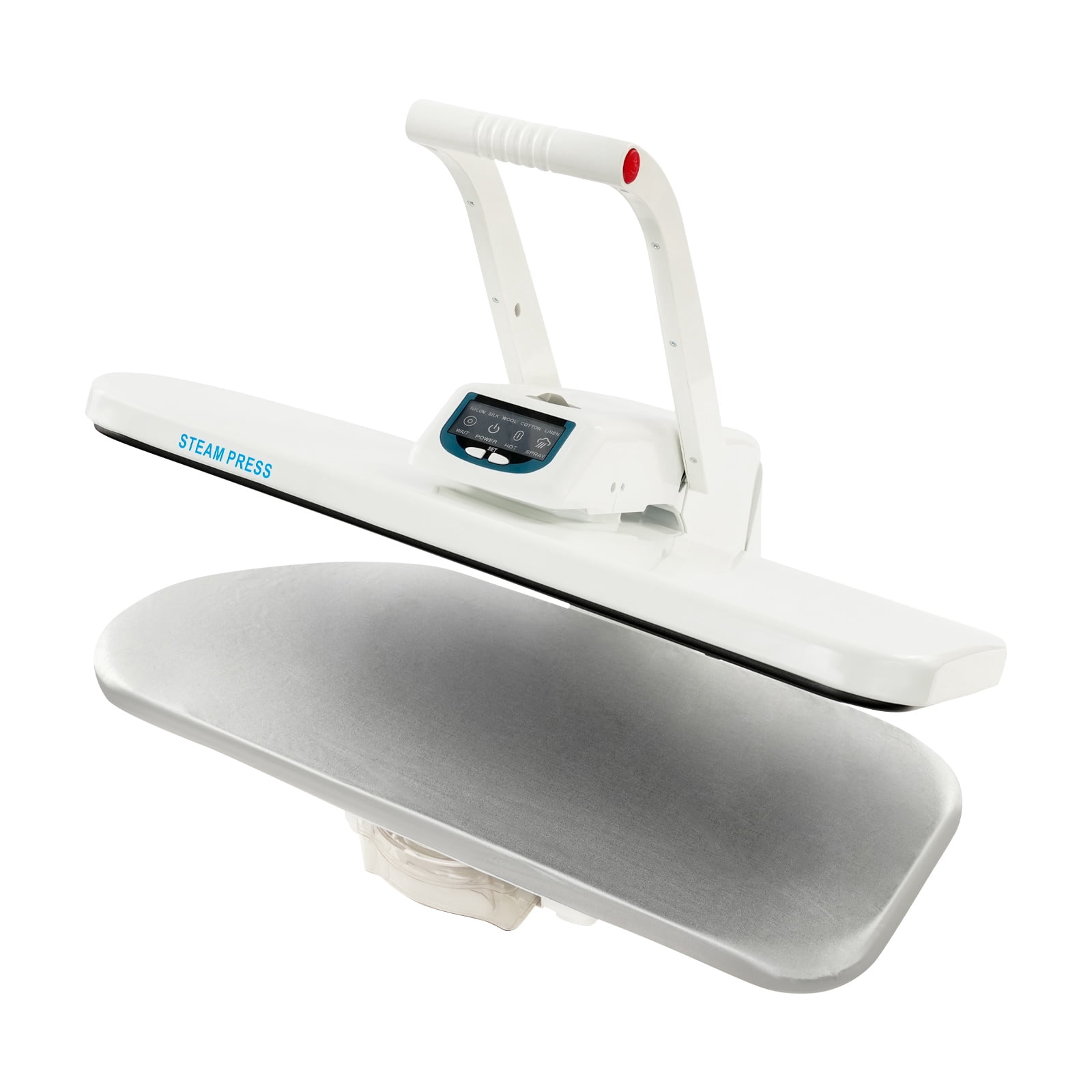 1600W Intelligent Steam Press Fabric Steam Press Machine with 5 Fabric Settings Digital Ironing Machine for Clothes Sheets Fabrics (White, 26 Inch, Type B)