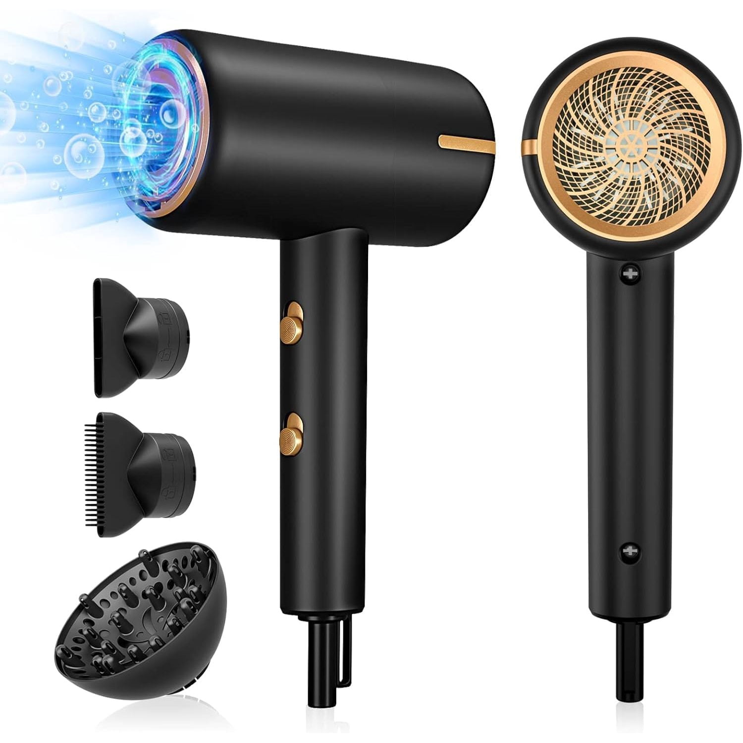 Elgetec Beauty Ultra Power Ionic Hair Dryer 1600W Ionic Hair Dryer, Professional Negative Ion Hair Blow Dryer with