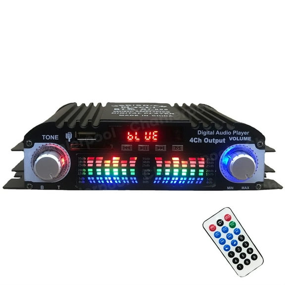 1600W Peak Power HiFi Sound Amplifier Digital 4 Channel Amplifier Player FM Radio Support Remote Control ,Music Mixer Board
