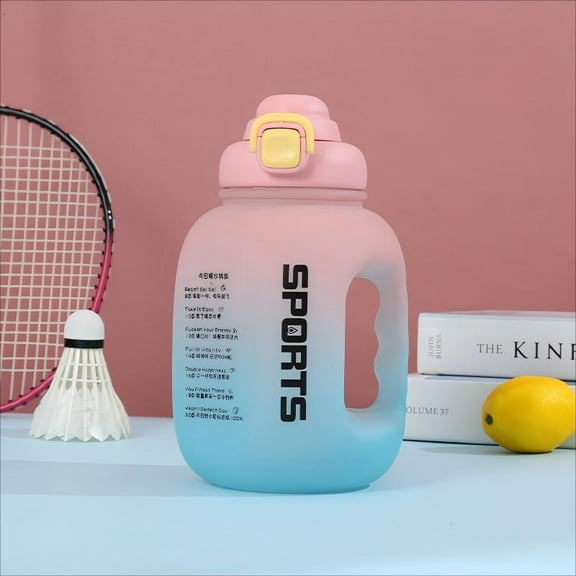 1600ml (0.42gal) Large Capacity Sports Water Bottle - Gradient Color PC Plastic Jug for Outdoor, Gym, School (Pink/Blue, BPA-Free, 5.12"x8.67")