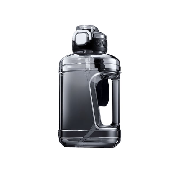 1600ml large-capacity water cup with straw, durable and shock-resistant, suitable for summer sports water bottle (black)