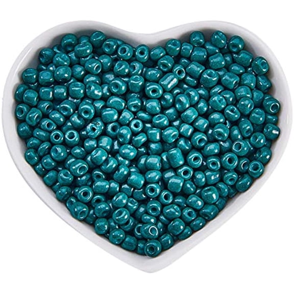 1600pcs 6/0 Glass Seed Beads Opaque Color Loose Beads 4mm Pony Beads(Teal) for DIY Craft Bracelet Necklace Jewelry Making(6OZ)