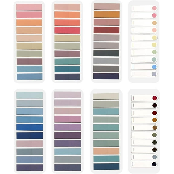 1600pcs Page Markers, Morandi Sticky Note Tabs Colored Writable and Repositionable Book Flags Tabs Strip Index Tabs, Page Tabs, 80 Colors