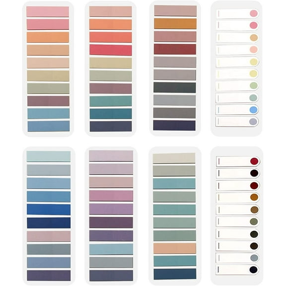 1600pcs Tabs Page Markers Morandi Sticky Index Tabs,Transparent Sticky Notes Book Markers Tabs Label Stickers Index Tabs for Reading Notes, Classify File