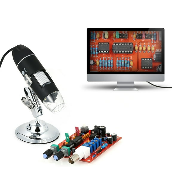 1600x Magnification Endoscope, 8 LED USB 2.0/1.1 Digital Microscope, Mini Camera with OTG Adapter and Metal Stand, Compatible with Win XP/Vista, Win7/32/64