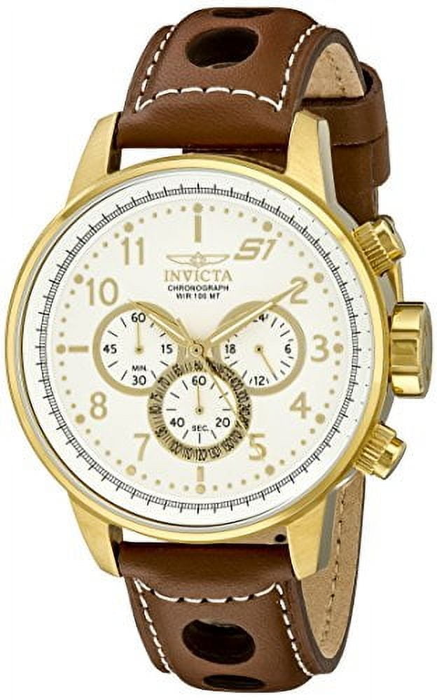 Watch Rally Brand 16011 Men's S1 Rally 18k Gold Ion-Plated Watch with Brown Leather Watch ...