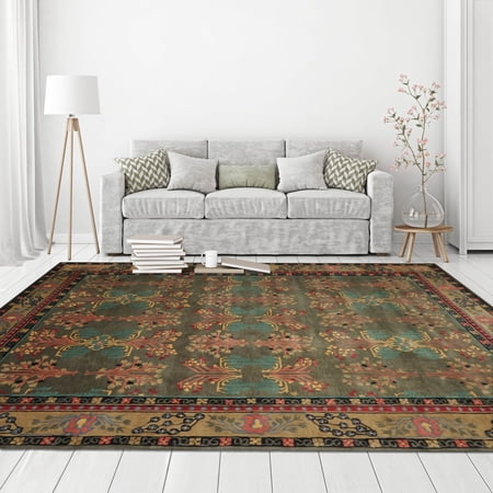 16019 Donegal Arts & Crafts Multi Sizes Handmade Wool Oriental Area Rug Gray/Green 5' x 8'