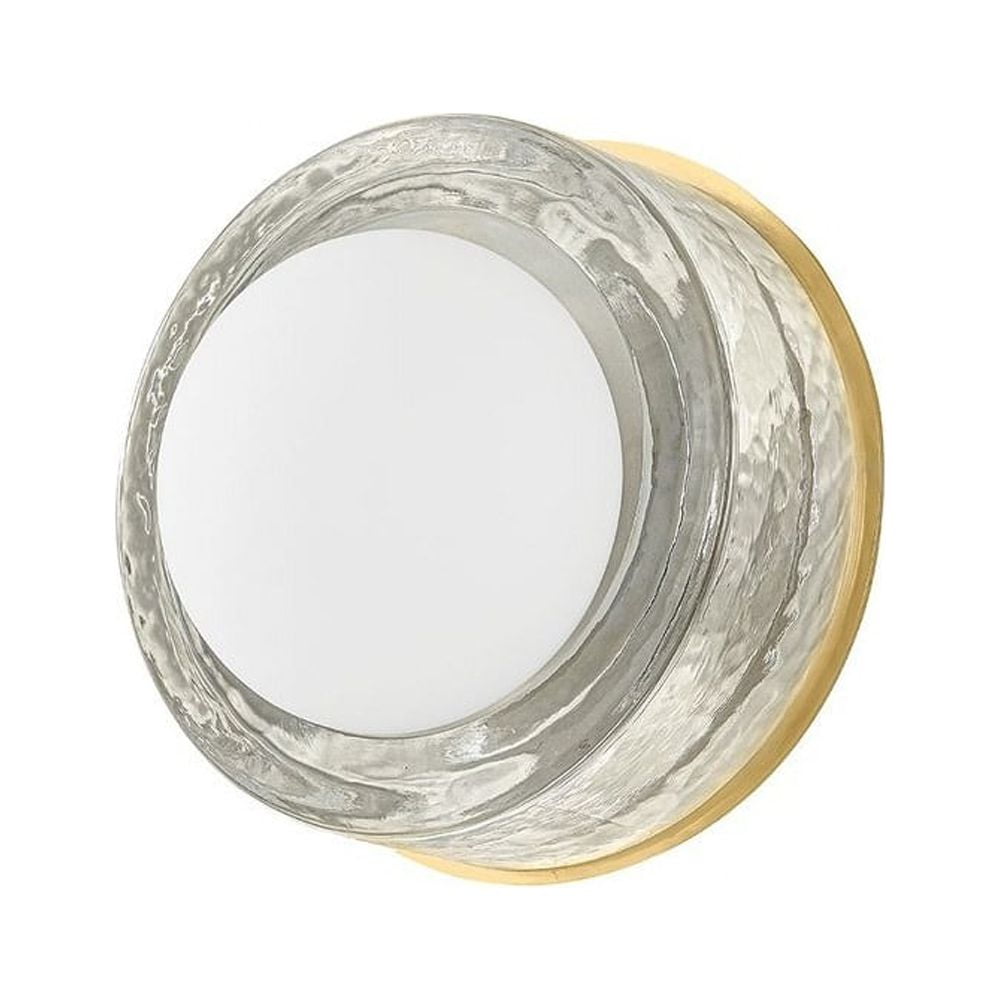 Aged Brass Round Opal Glass 1-Light Energy Star Wall Sconce